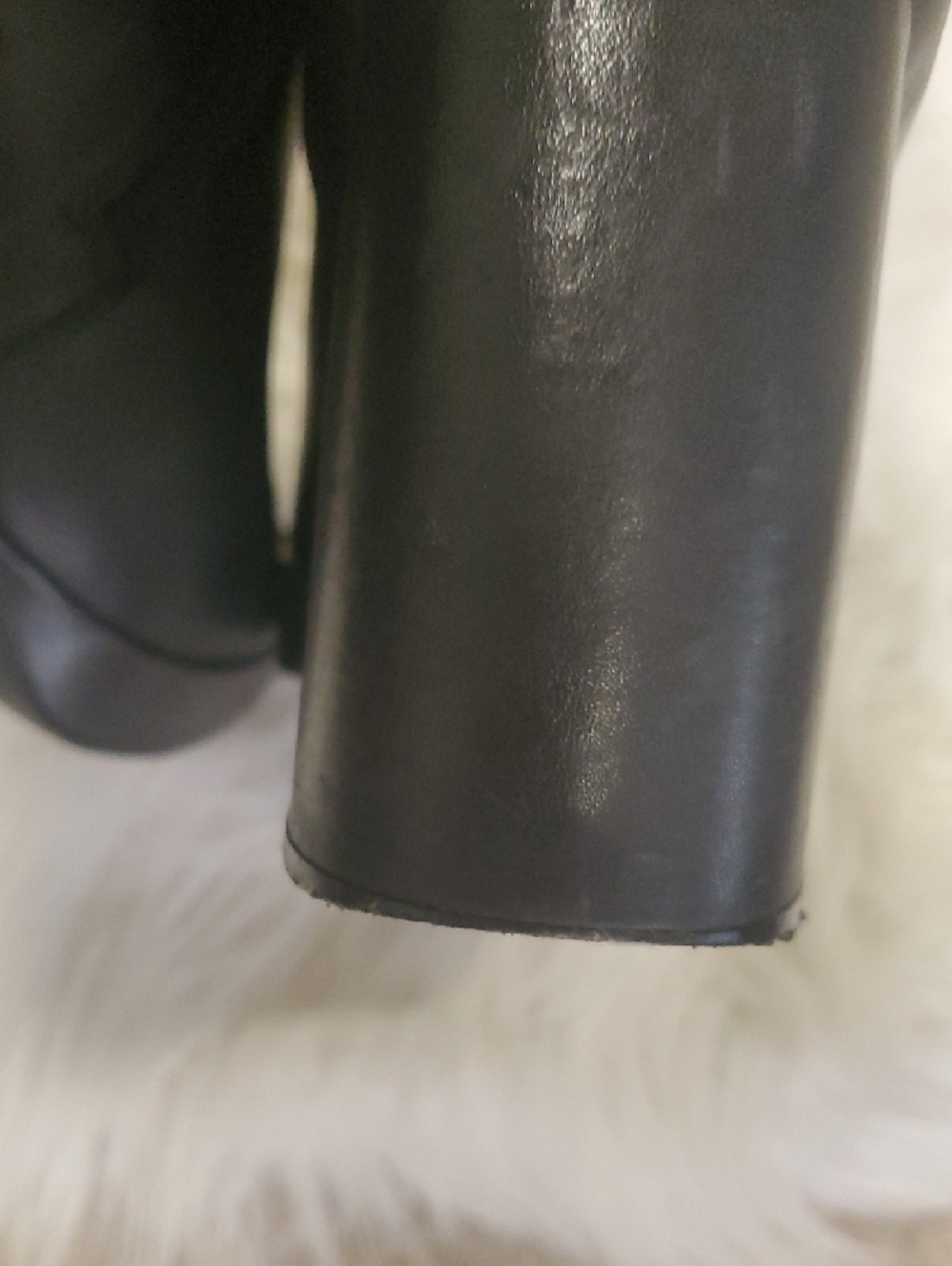 Y2k Steve Madden Elie Black Leather Block Heel Ankle Boots - Picture 10 of 16